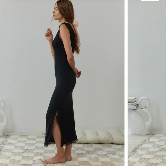 Out From Under Bea Cozy Lace Trim Maxi Dress - Picture 2 of 6